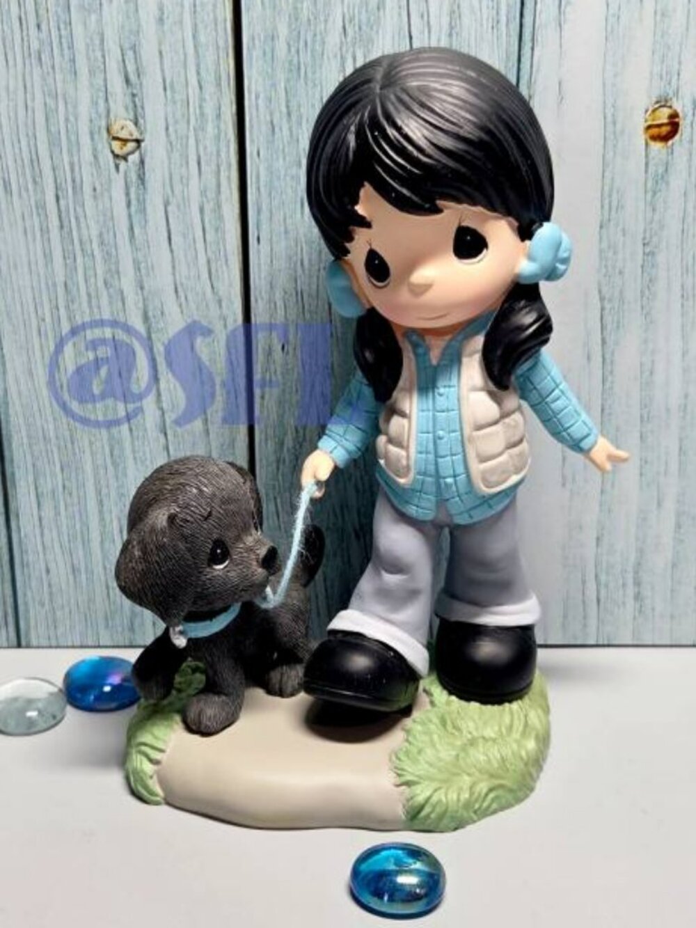 Precious Moments Resin Figurine I LABRADOR YOU Black Lab Puppy Dog On Leash Girl